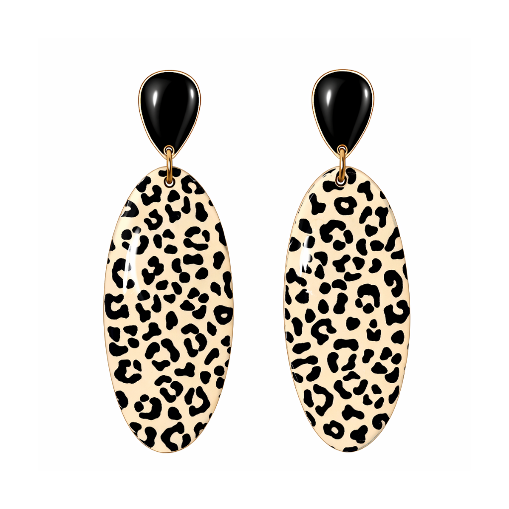 Boucles d'oreilles longues léopard