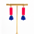 Boucles d'oreilles longues tulipes bleue ou corail