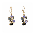 Boucles d'oreilles pendante graphiques ronds bleus