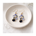 Boucles d'oreilles pendante graphiques ronds bleus