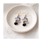 Boucles d'oreilles pendante graphiques ronds bleus