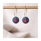 Boucles d'oreilles petites créoles étoile de mer