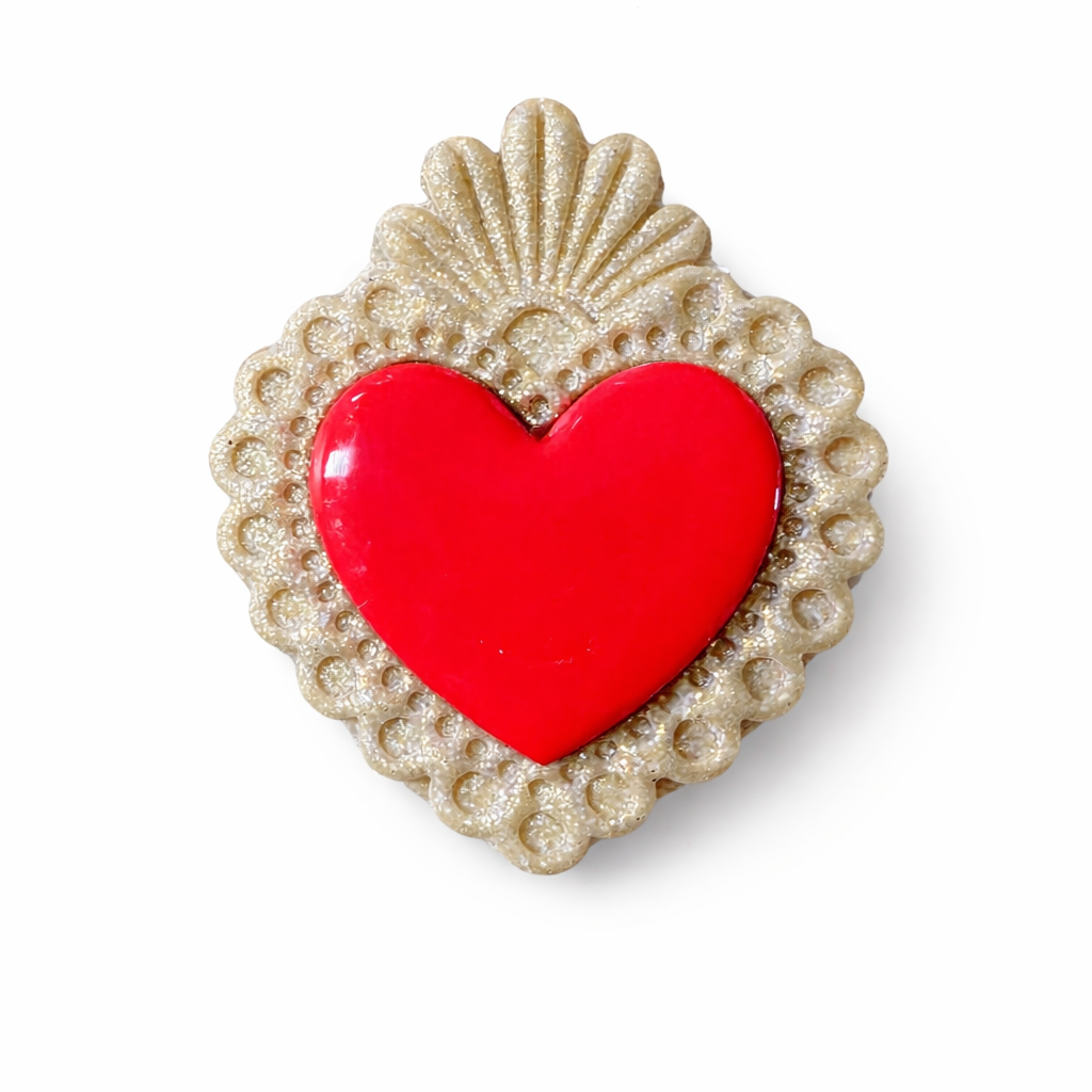 Broche coeur ex-voto