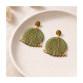 Boucles d'oreilles rondes avec tulipe dorée