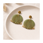 Boucles d'oreilles rondes avec tulipe dorée