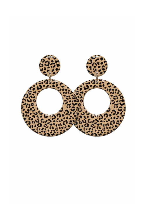 Boucles d'oreilles grand format leopard classique