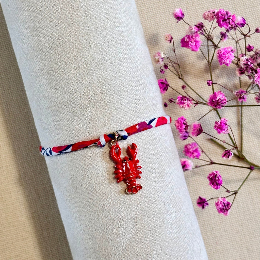 Bracelet en cordons Liberty rouge