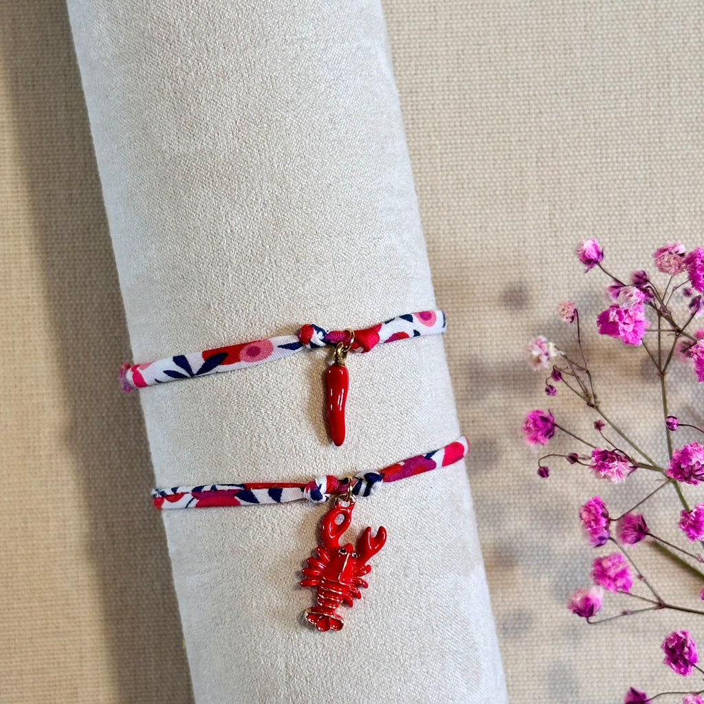 Bracelet en cordons Liberty rouge