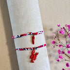Bracelet en cordons Liberty rouge
