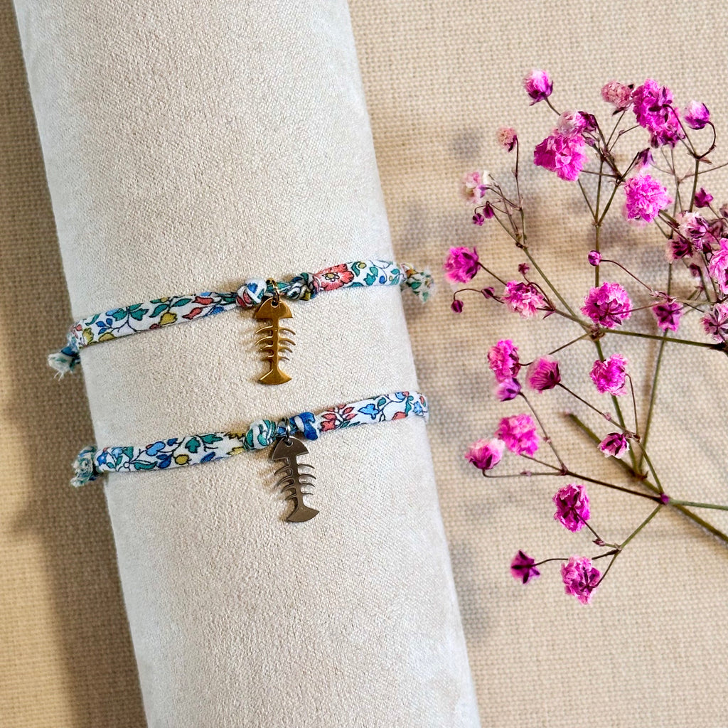 Bracelet en cordons Liberty arête de poisson
