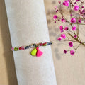 Bracelet en cordons Liberty pompon rose ou fraise