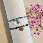Bracelet en cordons Liberty tons neutres (Copie)