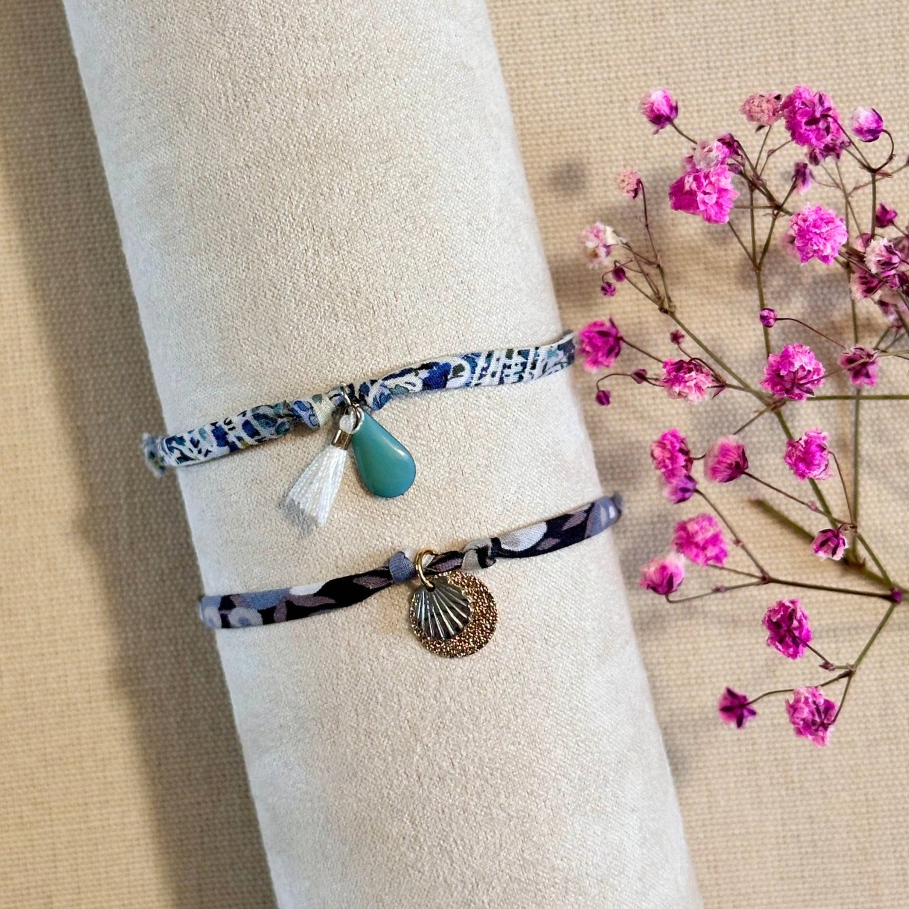 Bracelet en cordons Liberty tons neutres (Copie)