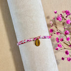 Bracelet en cordons Liberty et coquillage