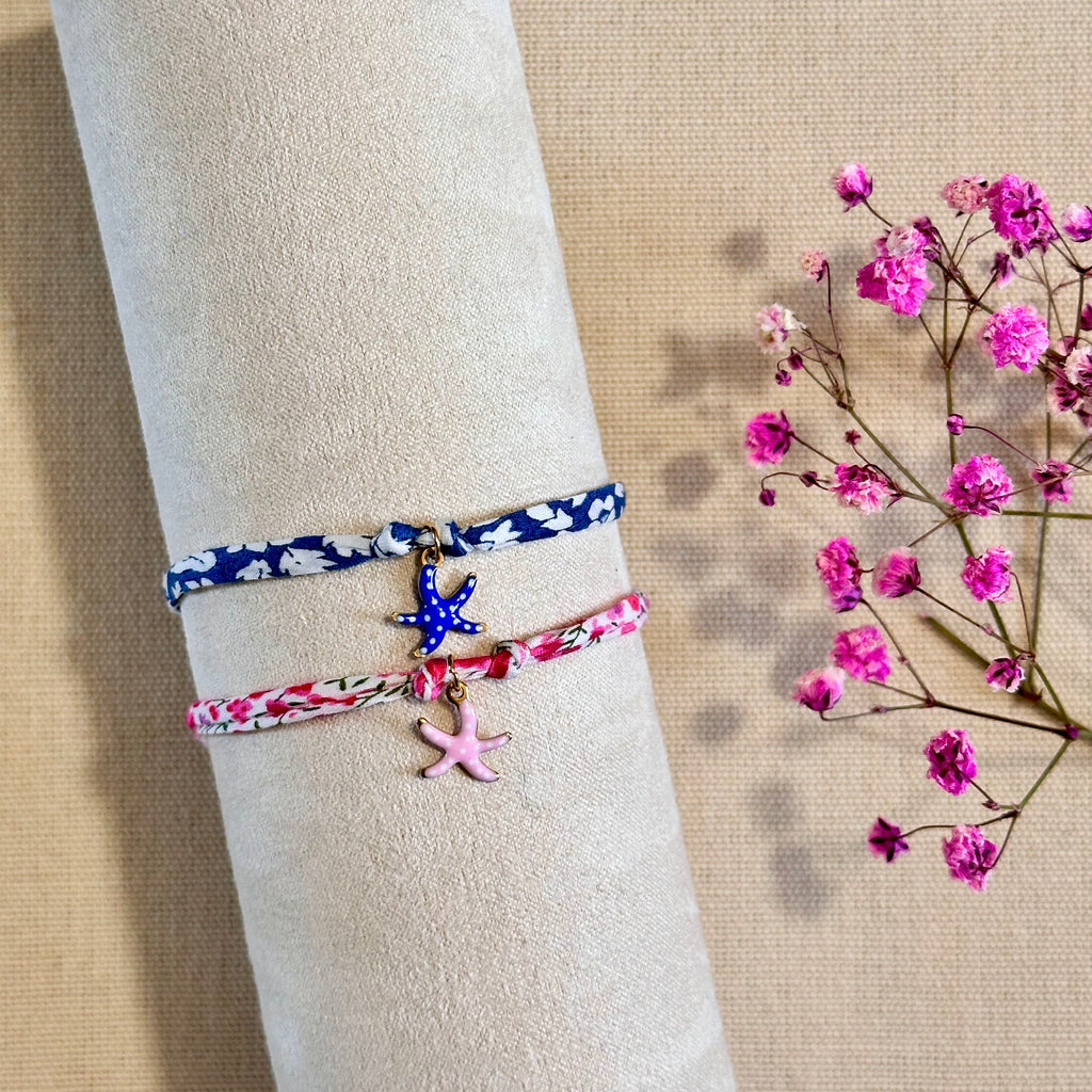 Bracelet en cordons Liberty et étoile de mer