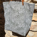 Sac cabas coton fleurs des champs vert