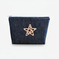 Trousse de toilette jeans patch étoile leopard