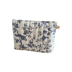 Trousse de toilette toile de Jouy bleu ou vert