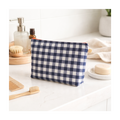 Trousse de toilette vichy bleu