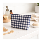 Trousse de toilette vichy bleu
