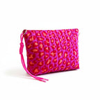 Trousse de toilette leopard rose et orange fluo