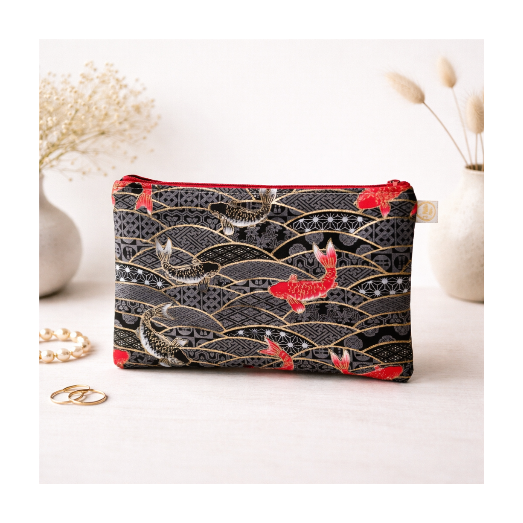 Trousse tissu japonais carpes