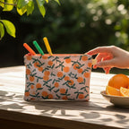 Trousse lin et oranges