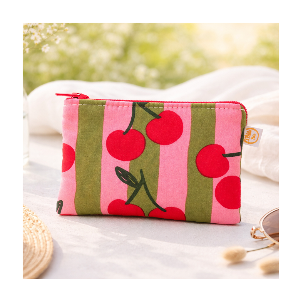 Trousse rayures et cerises