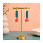 Boucles d'oreilles longues tulipes bleue ou corail