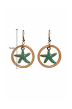 Boucles d'oreilles étoiles de mer et anneau