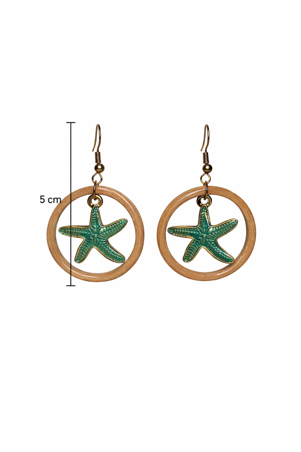 Boucles d'oreilles étoiles de mer et anneau
