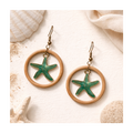 Boucles d'oreilles étoiles de mer et anneau