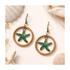 Boucles d'oreilles étoiles de mer et anneau