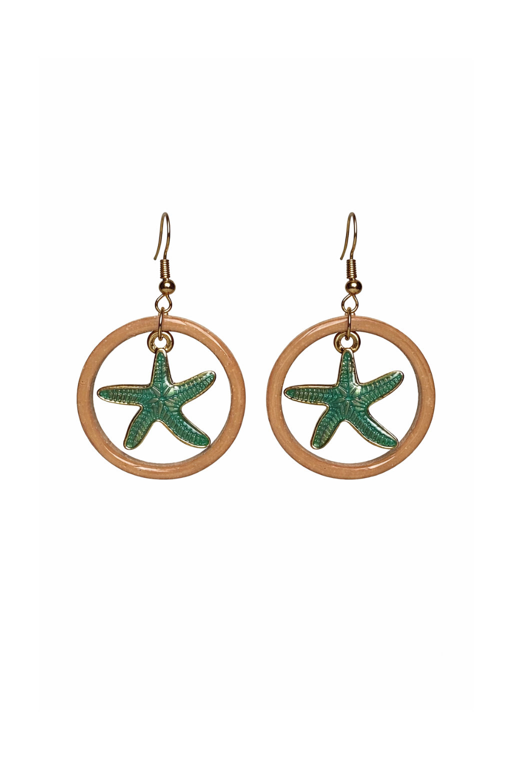 Boucles d'oreilles étoiles de mer et anneau