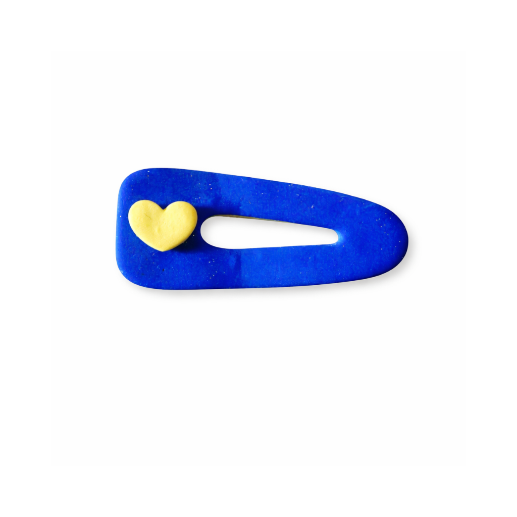 Barrettes bleues avec petit coeur