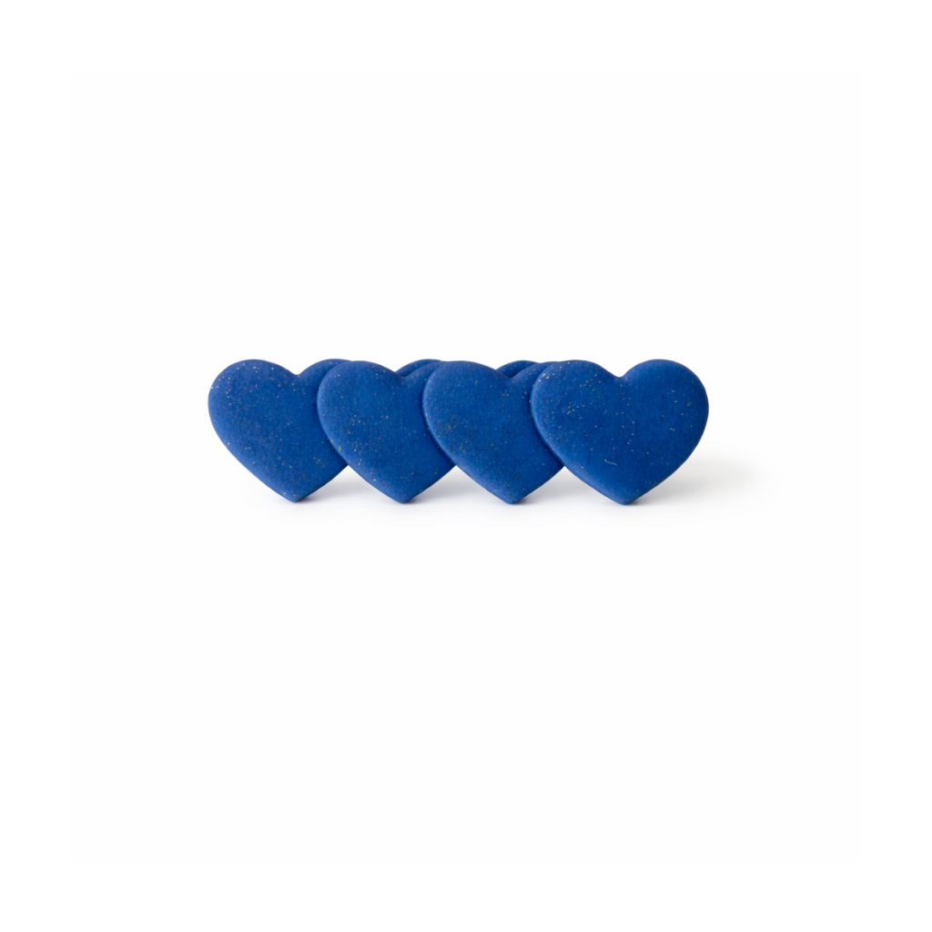 Barrettes coeurs verts ou bleus