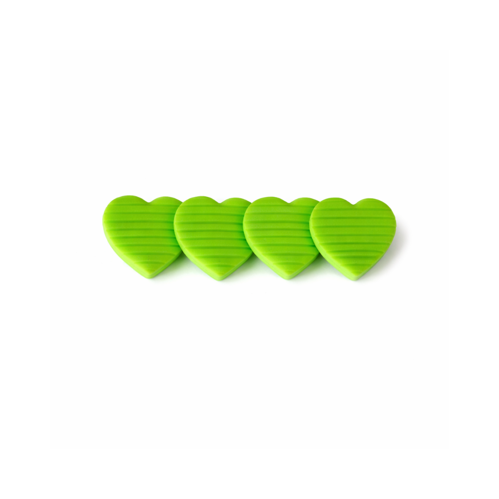 Barrettes coeurs verts ou bleus