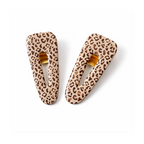 Barrettes motif leopard vernis
