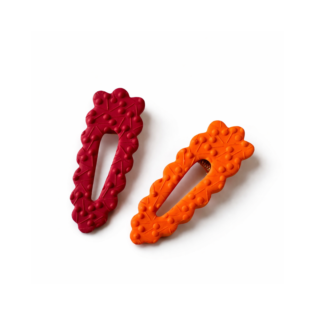 Barrettes rouge ou orange