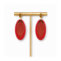 Boucles d'oreilles galets à pois et apprêt art déco