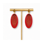 Boucles d'oreilles galets à pois et apprêt art déco
