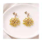 Boucles d'oreilles pendante graphiques jaunes