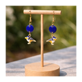Boucles d'oreilles oiseaux bleus