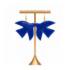 Boucles d'oreilles grands oiseaux bleus vernis