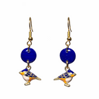 Boucles d'oreilles oiseaux bleus