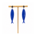 Boucles d'oreilles poissons bleues