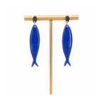Boucles d'oreilles poissons bleues