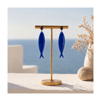 Boucles d'oreilles poissons bleues
