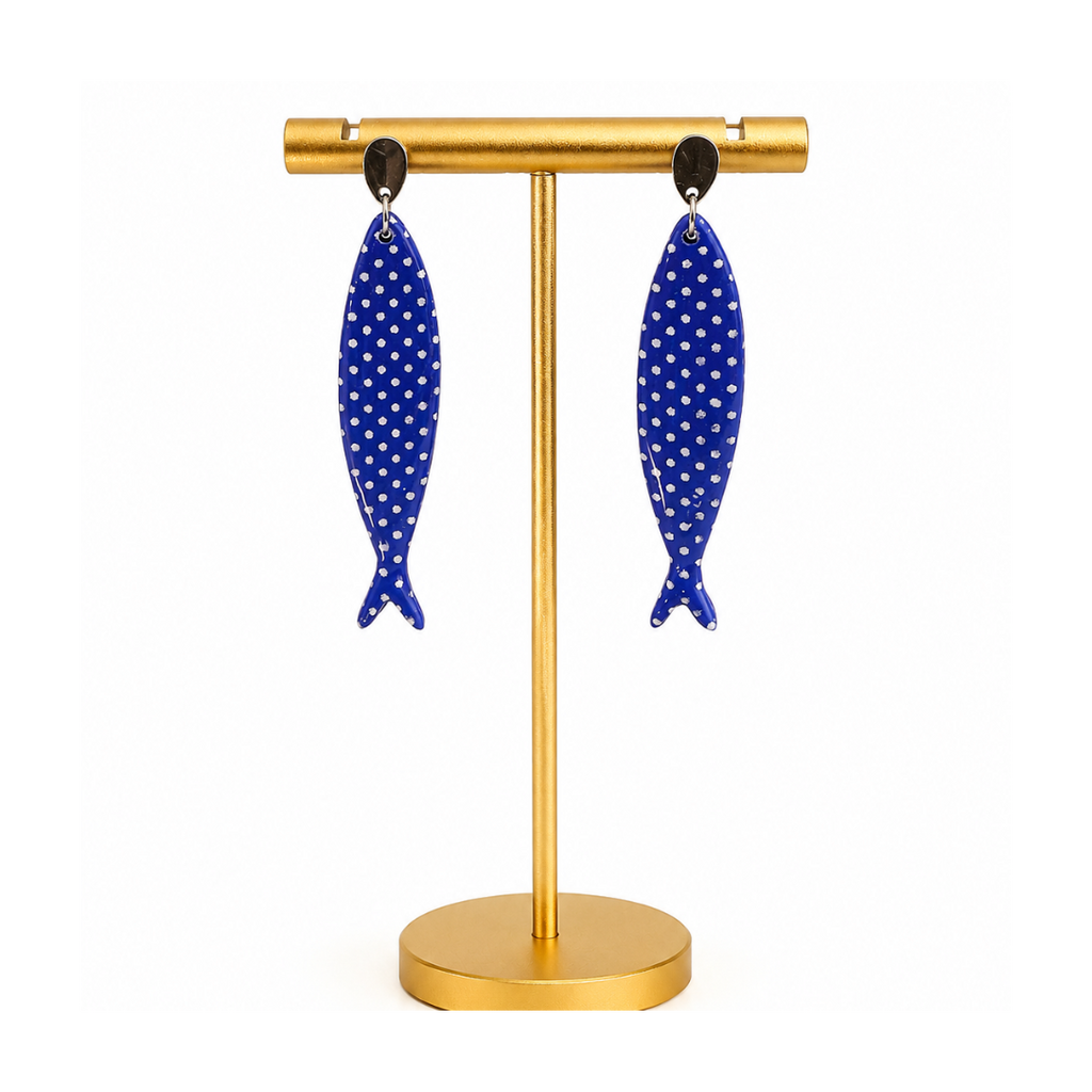 Boucles d'oreilles poissons bleues