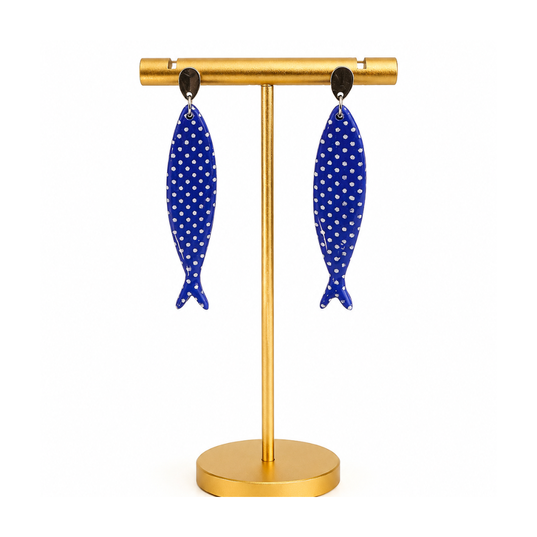 Boucles d'oreilles poissons bleues